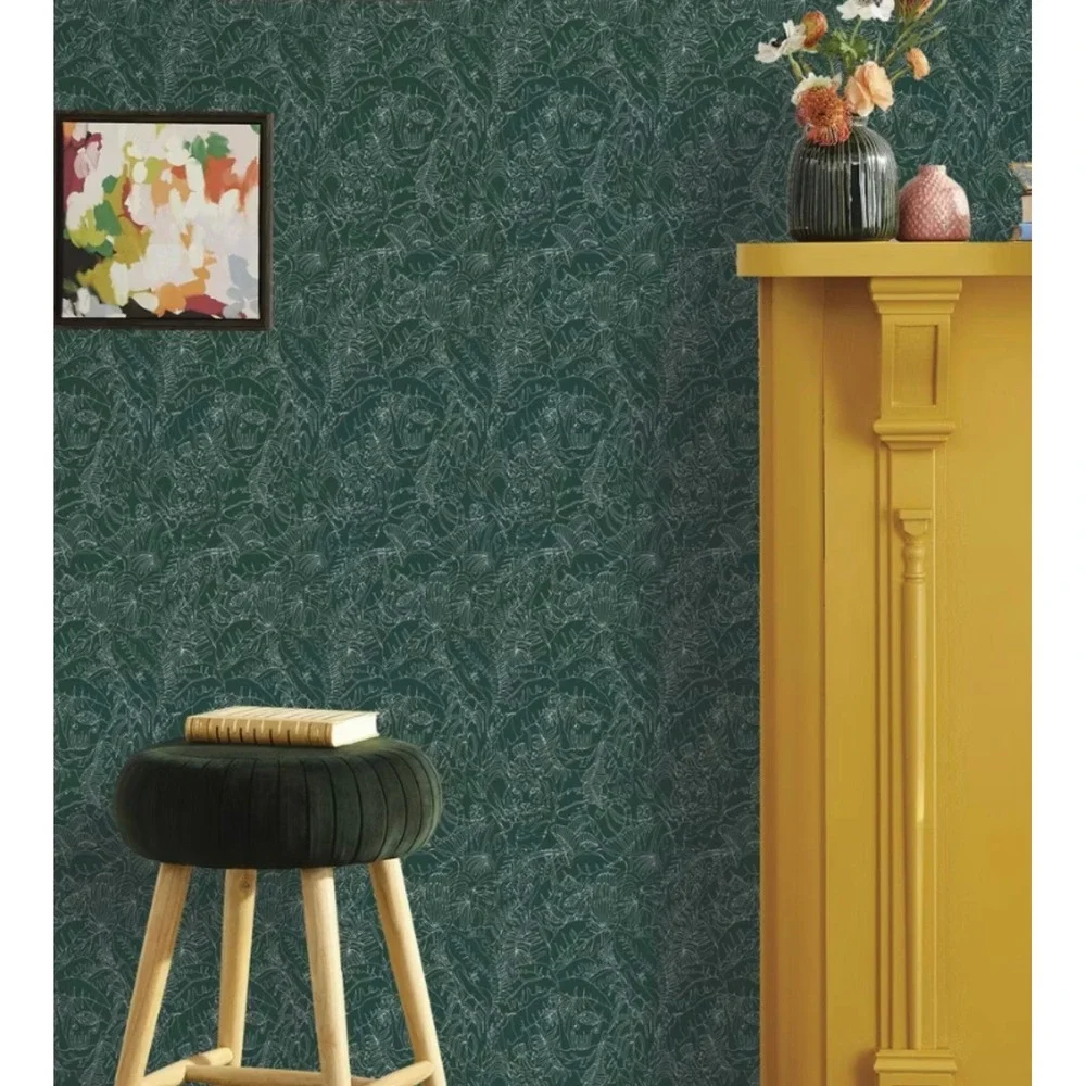 DISCONTINUED Bohemian Jungle Animals Removable Wallpaper Green Peel Stick (5)